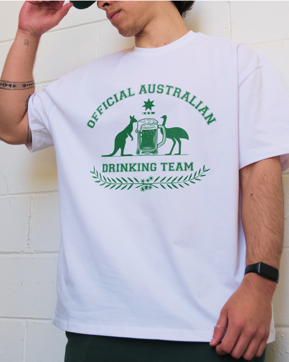 Official Australian Drinking Team T-Shirt Australia Online #colour_white