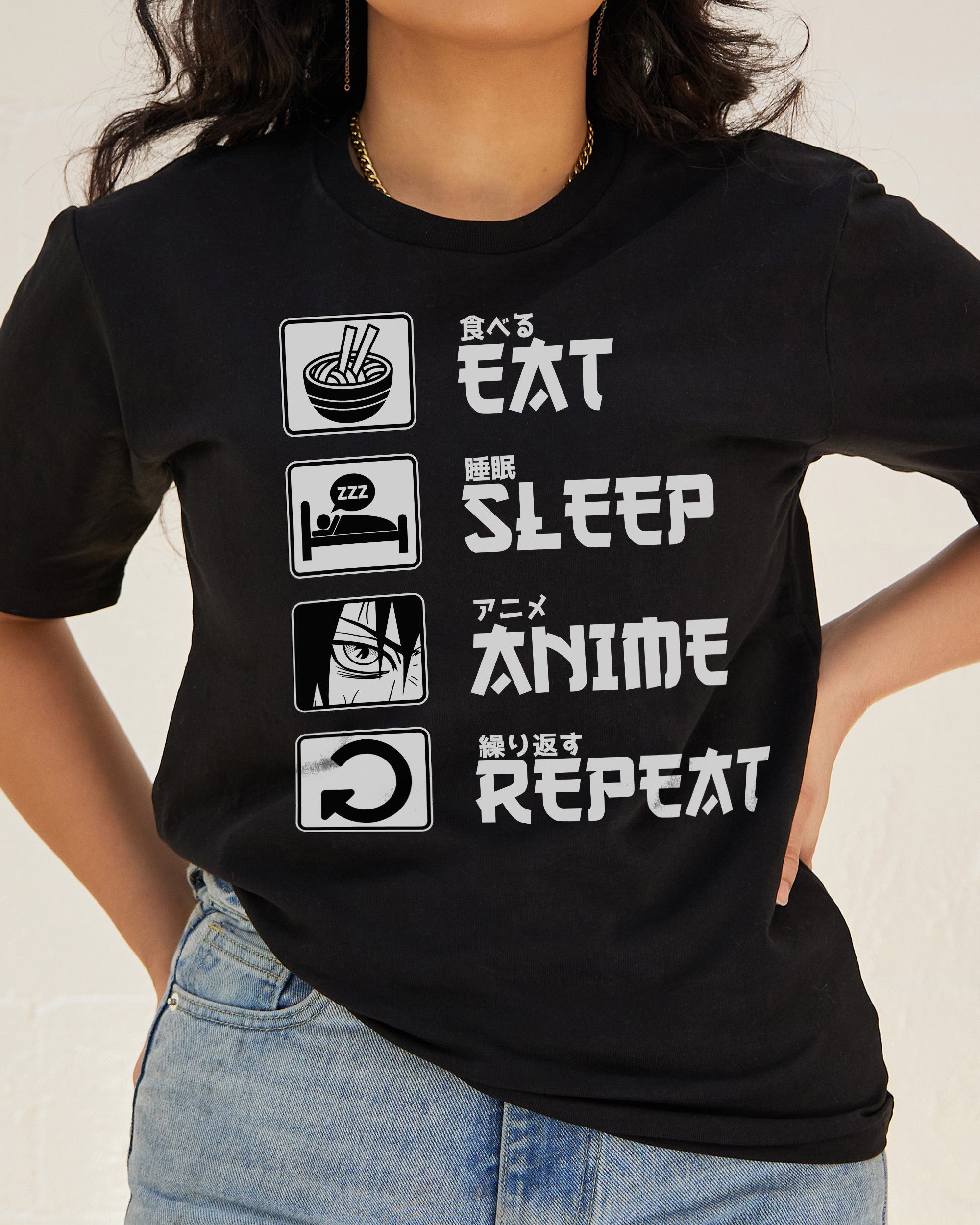 Eat Sleep Anime Repeat T-Shirt Australia Online